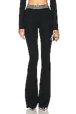 David Koma Crystal Embroidered Trouser in Black & Silver, view 1, click to view large image.