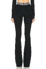 David Koma Crystal Embroidered Trouser in Black & Silver, view 3, click to view large image.