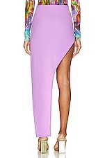 David Koma Hip Cutout Asymmetrical Open Leg Skirt in Lilac, view 4, click to view large image.