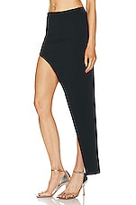 David Koma Hip Cutout Buckle Scuba Skirt in Black, view 3, click to view large image.
