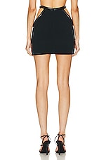 David Koma Crystal Half Cylinder Detail Cutout Skirt in Black & Silver, view 3, click to view large image.