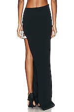 David Koma Asymmetrical Waistline Chain Maxi Skirt in Black & Silver, view 4, click to view large image.