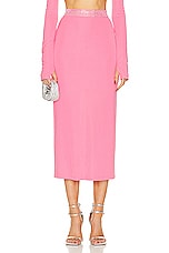 David Koma Crystal Embroidered Waistline Pencil Skirt in Pink, view 1, click to view large image.