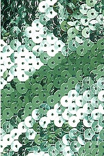 David Koma Metallic Sequin Pencil Skirt in Metallic Green, view 5, click to view large image.