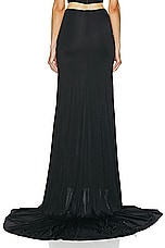 David Koma Rose Payette Waist Maxi Skirt in Black & Orange, view 4, click to view large image.