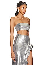 David Koma Sequin Bandeau in Silver, view 2, click to view large image.
