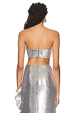 David Koma Sequin Bandeau in Silver, view 3, click to view large image.