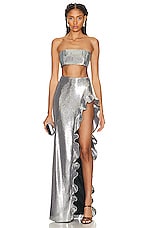 David Koma Sequin Bandeau in Silver, view 4, click to view large image.