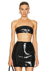 David Koma Sequin Bandeau in Black, view 1, click to view large image.