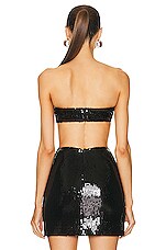 David Koma Sequin Bandeau in Black, view 3, click to view large image.