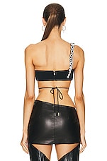 David Koma Crystal &amp; Plexi Octopus Straps Bra in Black & Silver, view 4, click to view large image.
