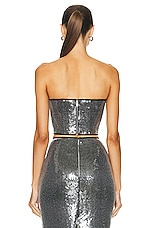 David Koma Sequin Bustier in Grey, view 3, click to view large image.