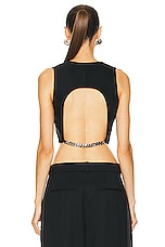 David Koma Cropped Vest Top in Black, view 4, click to view large image.