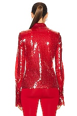 David Koma Sequin Shirt in Red, view 3, click to view large image.