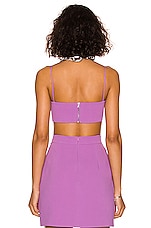 David Koma Side Lace Up Bandeau Top in Lilac, view 3, click to view large image.