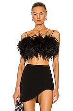 David Koma Feather Bra Top in Black