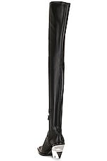 David Koma Metal Nose &amp; Transparent Heel High Boot in Black, view 3, click to view large image.