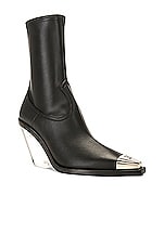 David Koma Metal Nose &amp; Transparent Heel Ankle Boot in Black, view 2, click to view large image.