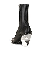 David Koma Metal Nose &amp; Transparent Heel Ankle Boot in Black, view 3, click to view large image.