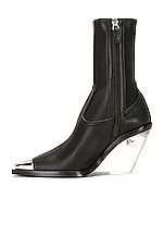 David Koma Metal Nose &amp; Transparent Heel Ankle Boot in Black, view 5, click to view large image.