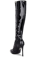 David Koma Patent Leather Metal Nose Boot in Black, view 3, click to view large image.