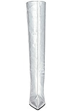 David Koma Wide Leg Knee High Boot in Silver, view 4, click to view large image.