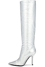 David Koma Wide Leg Knee High Boot in Silver, view 5, click to view large image.
