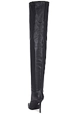David Koma Wide Leg Thigh High Boot in Black, view 3, click to view large image.