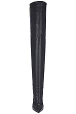 David Koma Wide Leg Thigh High Boot in Black, view 4, click to view large image.