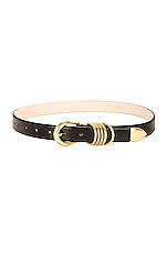 DEHANCHE Hollyhock Belt in Black & Gold, view 1, click to view large image.