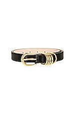 DEHANCHE Hollyhock Belt in Black & Gold, view 3, click to view large image.