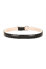 DEHANCHE Hollyhock Snake Belt in Black Python, view 2, click to view large image.