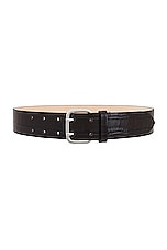 DEHANCHE The Hutch Belt in Syrup Brown & Croco, view 1, click to view large image.