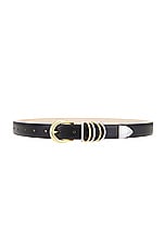 DEHANCHE Hollyhock Mixed Metal Belt in Black, Gold, & Silver, view 1, click to view large image.
