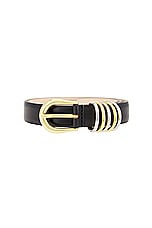 DEHANCHE Hollyhock Mixed Metal Belt in Black, Gold, & Silver, view 3, click to view large image.