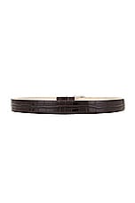 DEHANCHE Hollyhock Belt in Dark Chocolate Croc & Silver, view 2, click to view large image.