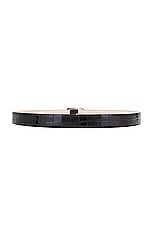 DEHANCHE Mija Belt in Black Croc & Silver, view 2, click to view large image.