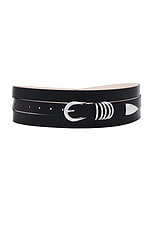 DEHANCHE Hollyhock Triple Wrap Belt in Black & Silver, view 1, click to view large image.
