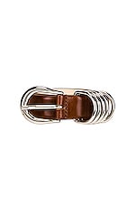 DEHANCHE Hollyhock Belt in Camel & Silver, view 3, click to view large image.