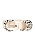 DEHANCHE Hollyhock Belt in Ivory & Silver, view 3, click to view large image.