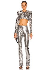 Daniele Carlotta Sequin Pant in Silver, view 4, click to view large image.