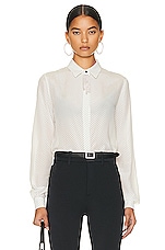 Daniele Carlotta Silk Shirt with Crystals in Ivory, view 1, click to view large image.