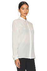 Daniele Carlotta Silk Shirt with Crystals in Ivory, view 2, click to view large image.