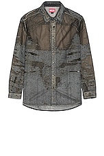 Diesel Simply Over Denim Button Down Shirt in Grey, view 1, click to view large image.