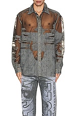 Diesel Simply Over Denim Button Down Shirt in Grey, view 3, click to view large image.