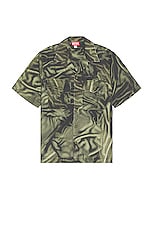 Diesel Zebra Shirt in Olive & Green, view 1, click to view large image.
