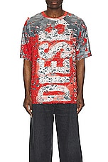 Diesel Boxt Peel T-shirt in Formula Red, view 3, click to view large image.