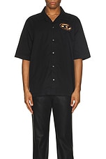 Diesel Stan Bleach Button Down Shirt in Black, view 4, click to view large image.