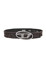 Diesel 1DR Strass Belt in Black, view 1, click to view large image.