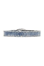 Diesel 1DR Strass Belt in Medium Blue, view 2, click to view large image.